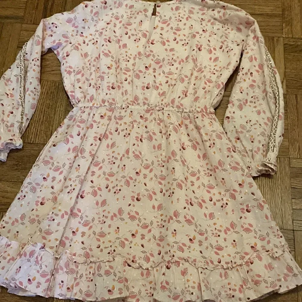 Velveteen Immi Dress with Swiss Dot, Beading and lattice work embellishment.